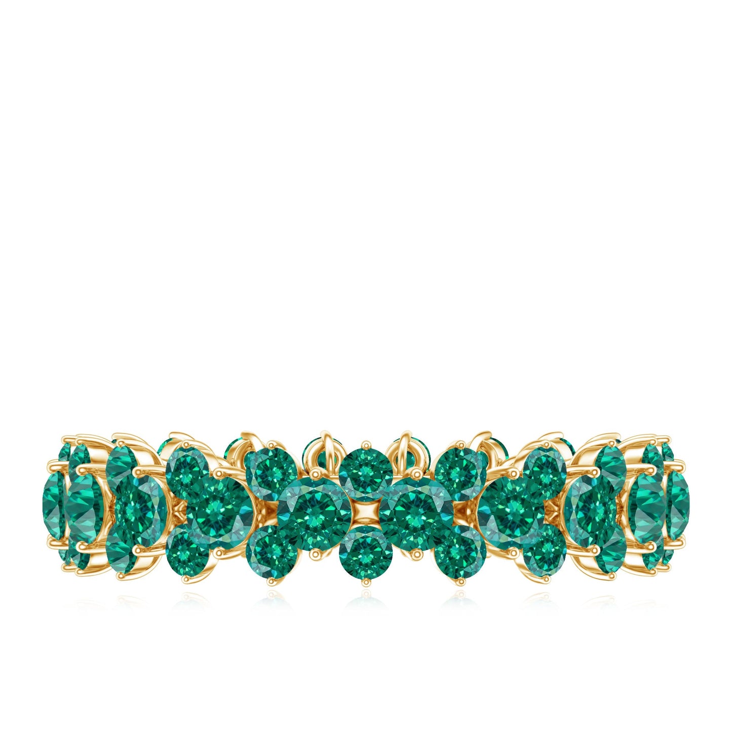 Certified Lab Grown Emerald Eternity Anniversary Band