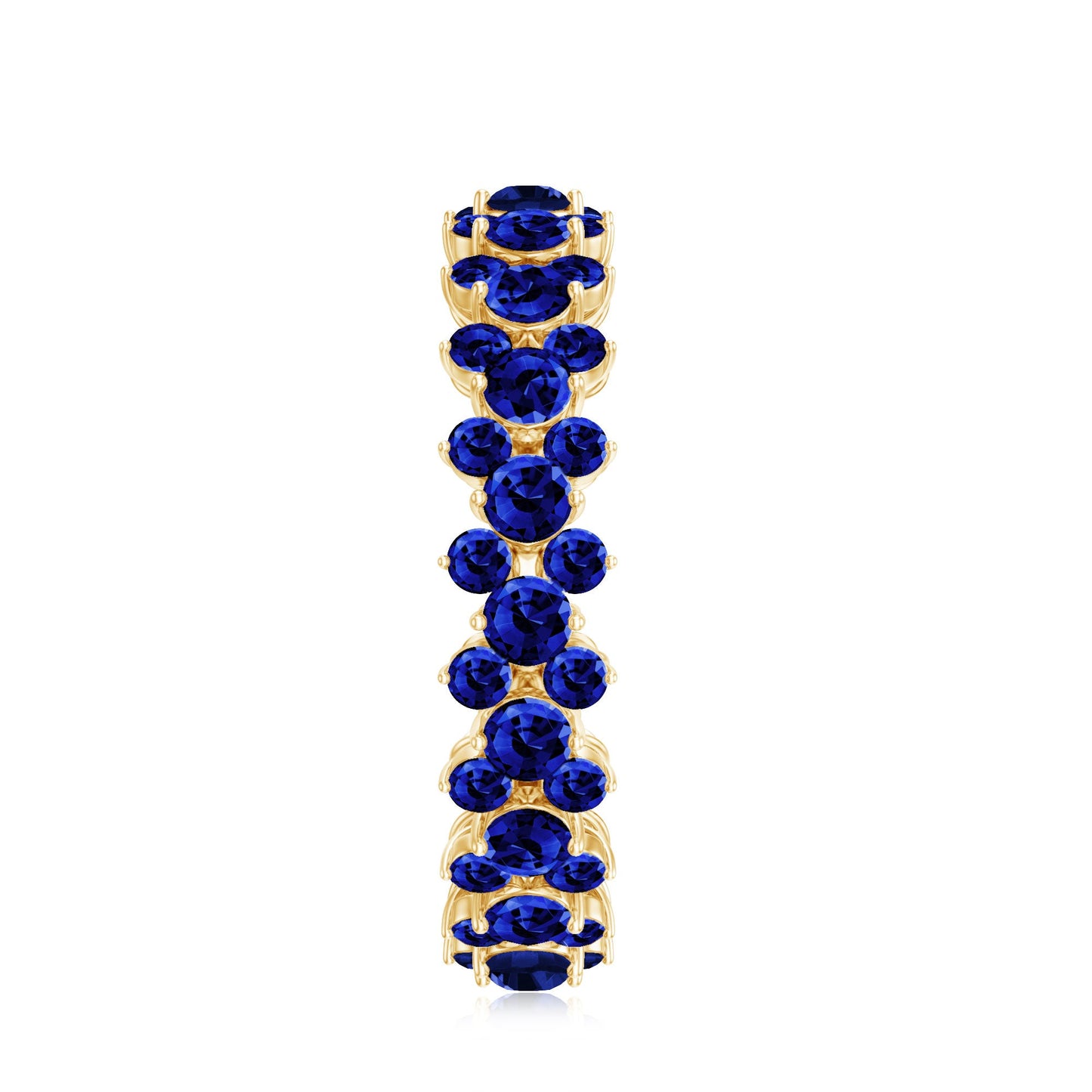 Certified Lab Grown Blue Sapphire Eternity Band Ring for Women