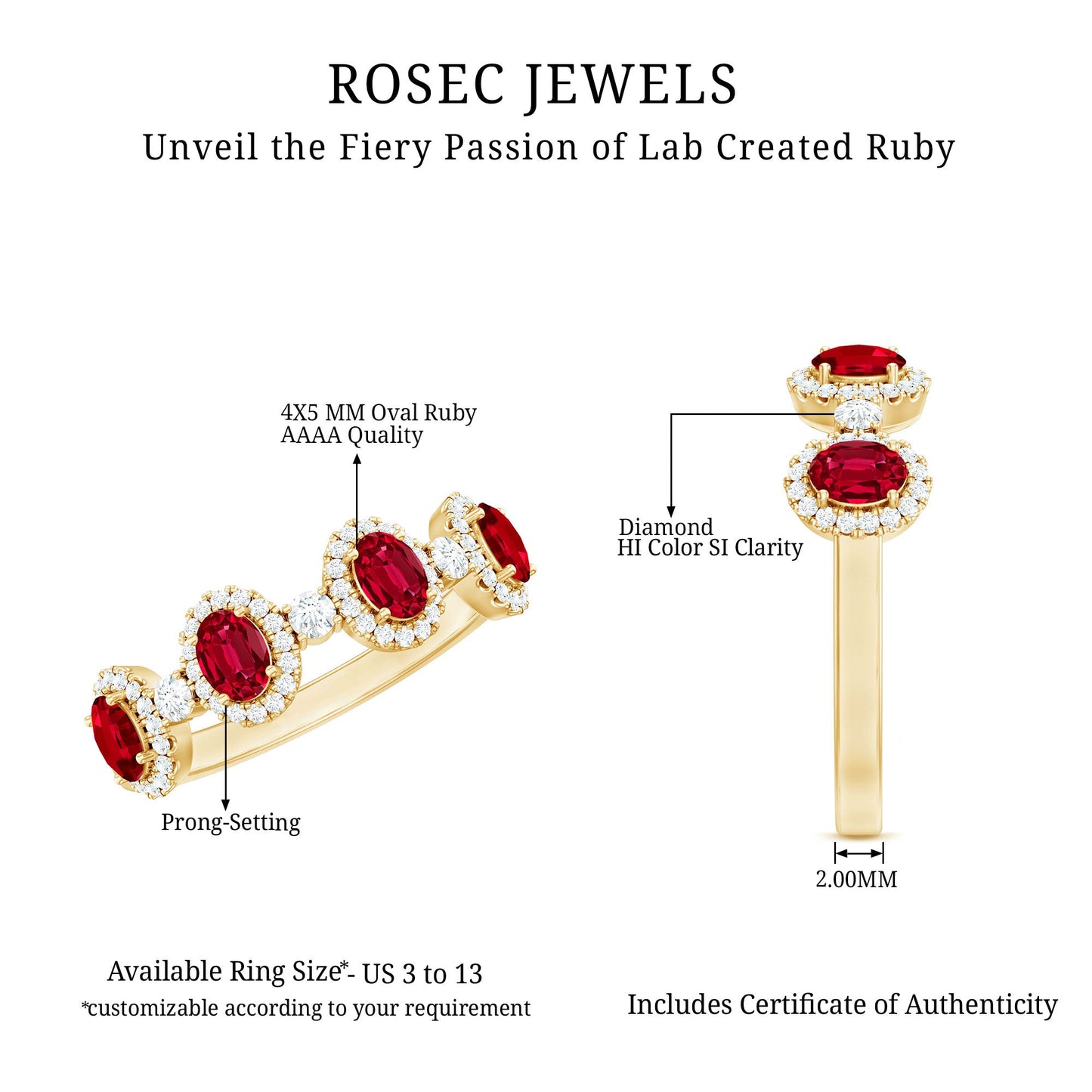 Lab Created Ruby and Diamond Wedding Band