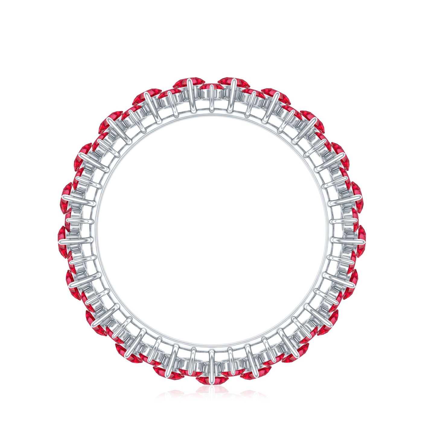 Lab Created Ruby Cluster Wedding Band for Women