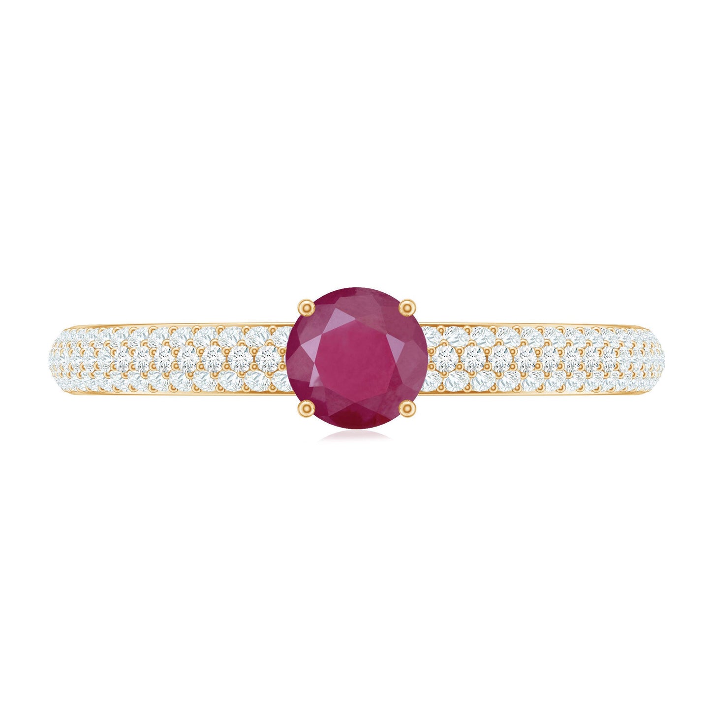 Natural Ruby Diamond Engagement Ring for Women