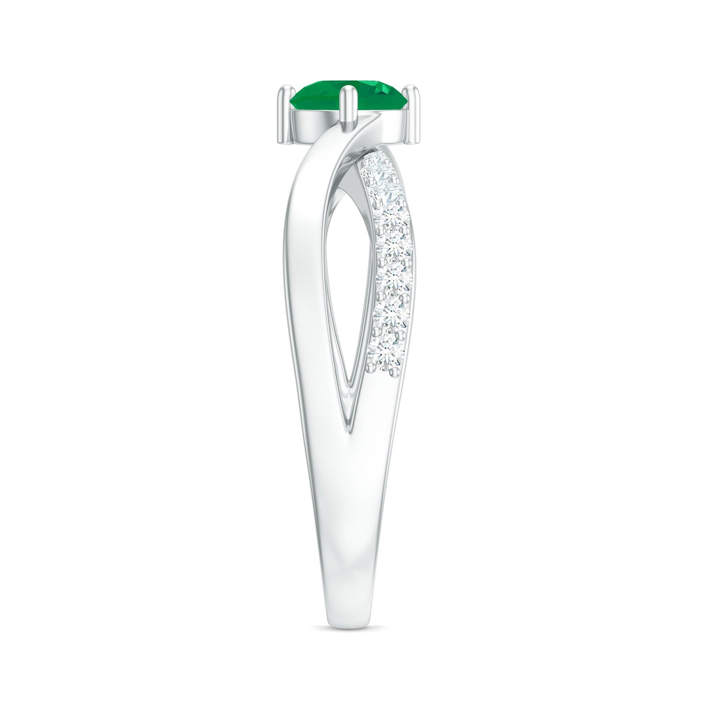 Real Emerald Infinity Promise Ring with Diamond