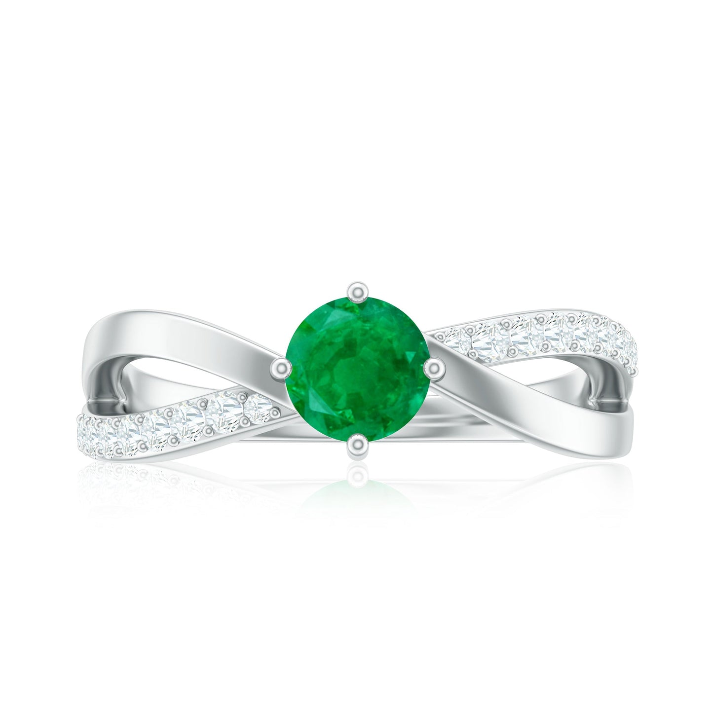 Real Emerald Infinity Promise Ring with Diamond