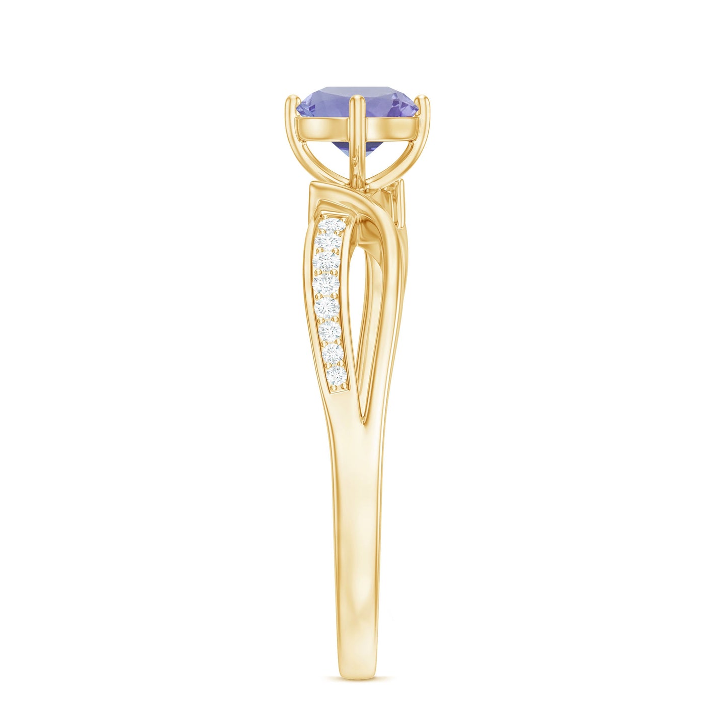 Certified Real Tanzanite Diamond Promise Ring for Proposal