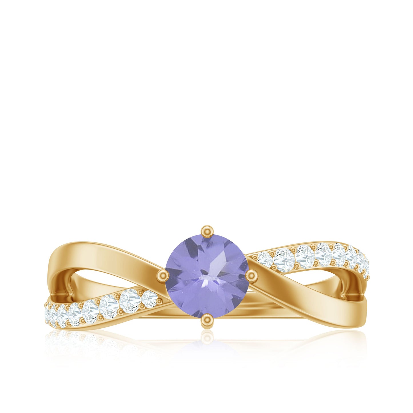 Certified Tanzanite Infinity Proposal Ring with Diamond