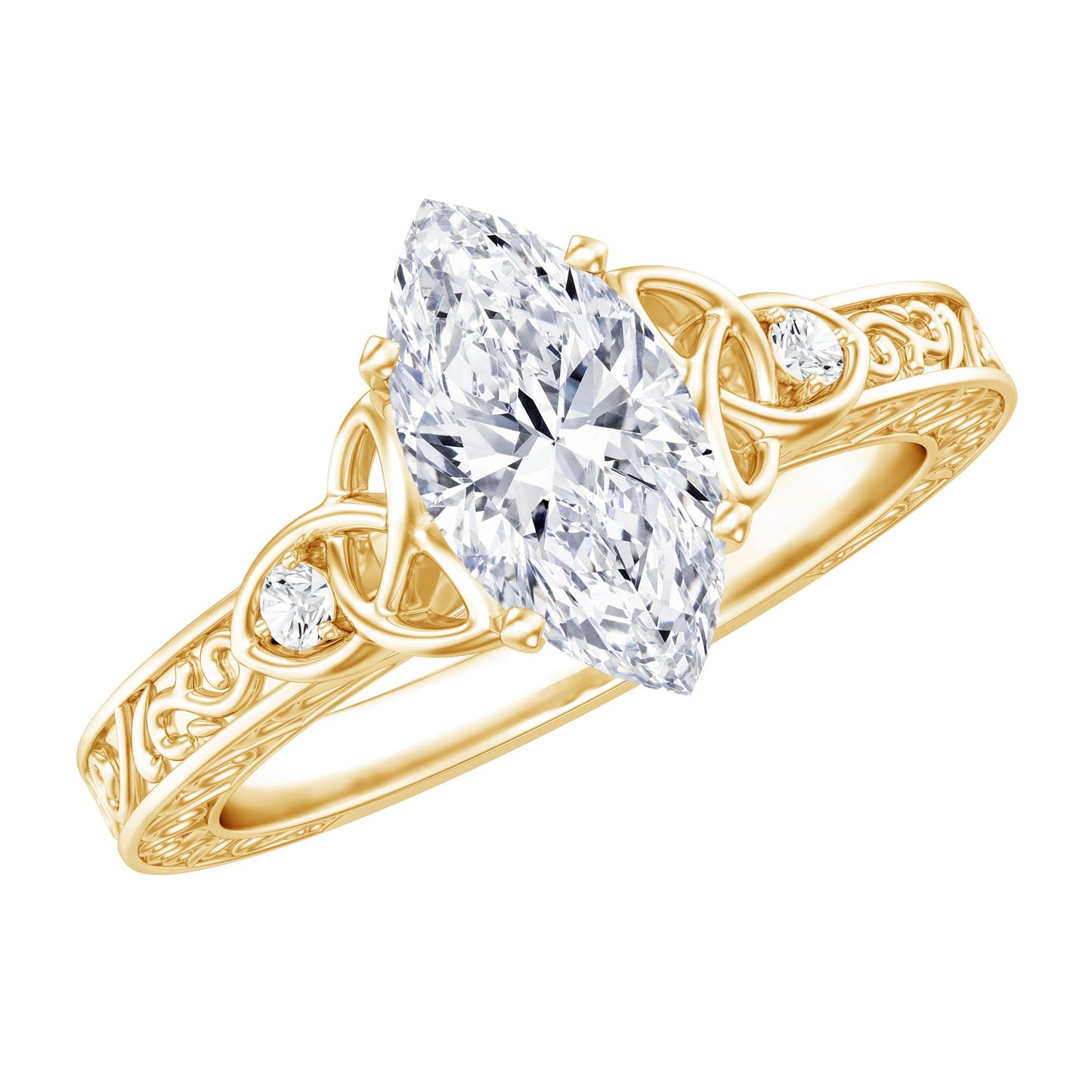 Antique Style Moissanite Celtic Knot Engagement Ring