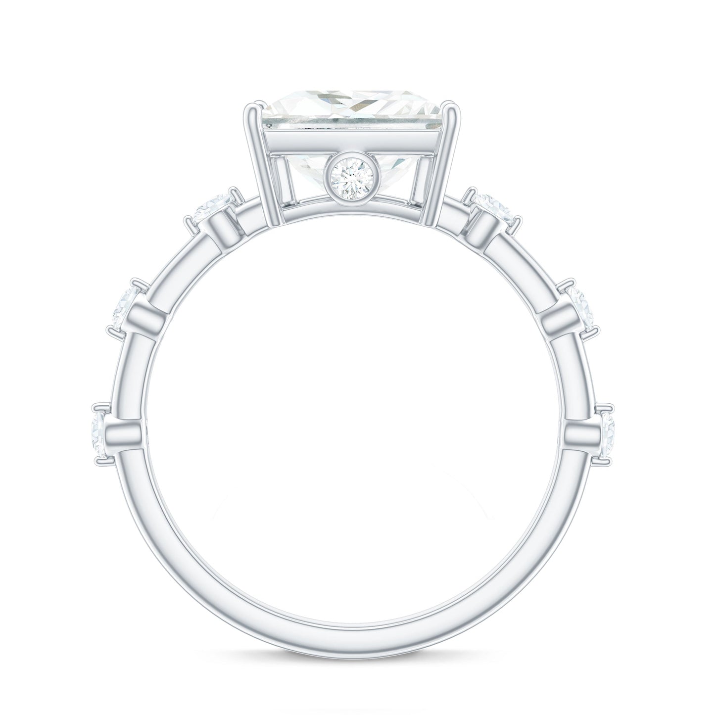 3 Carat Certified Princess Cut Moissanite Solitaire Engagement Ring