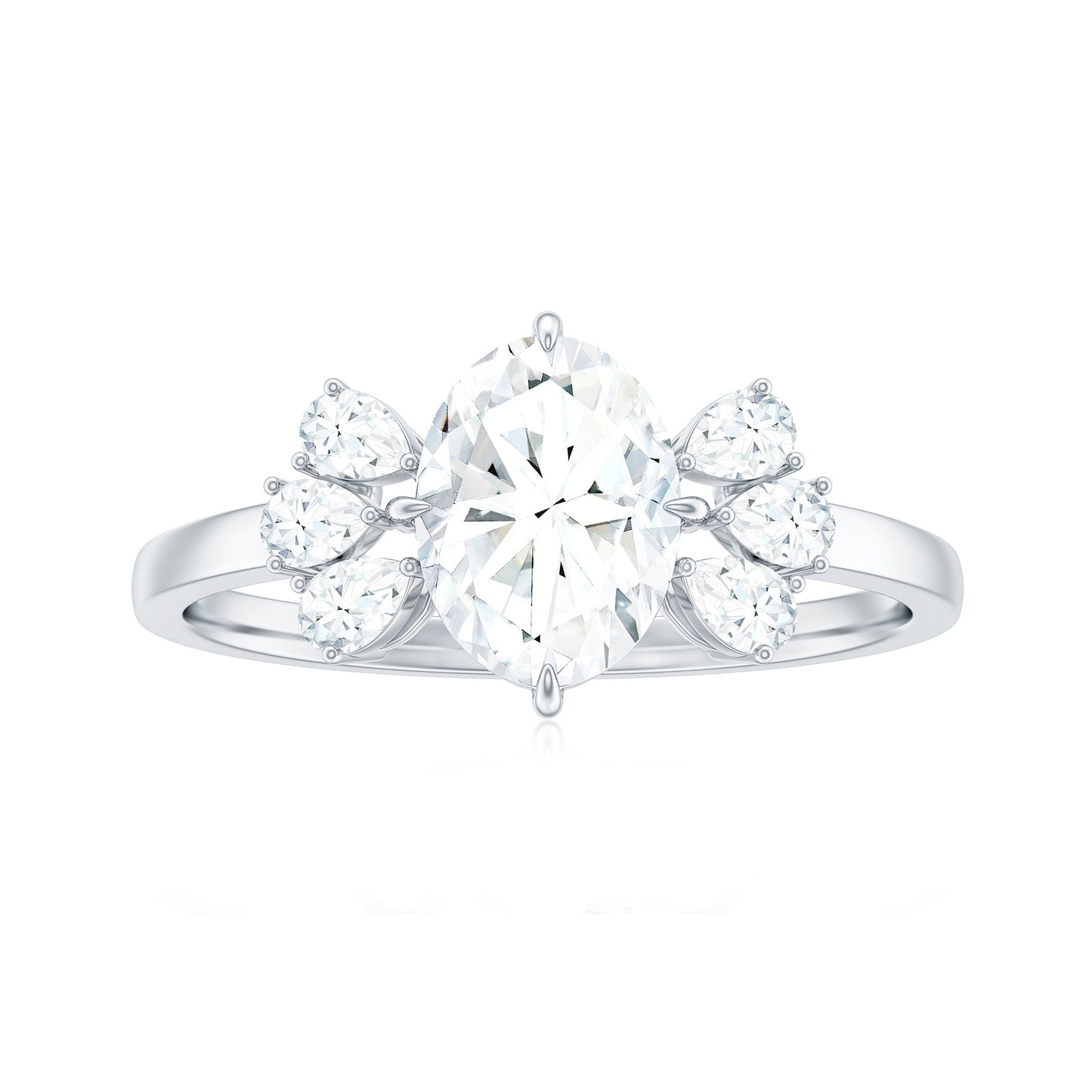 1.2 Carat Oval Cut Moissanite Designer Engagement Ring