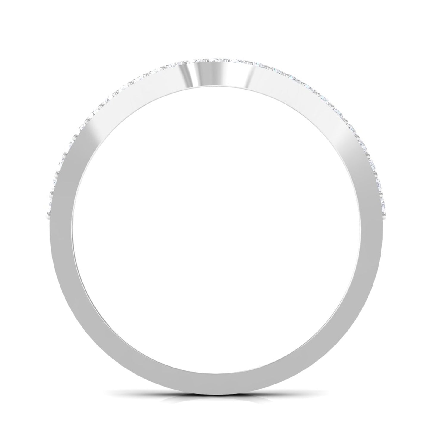 Natural Diamond Curved Enhancer Ring with Certificate