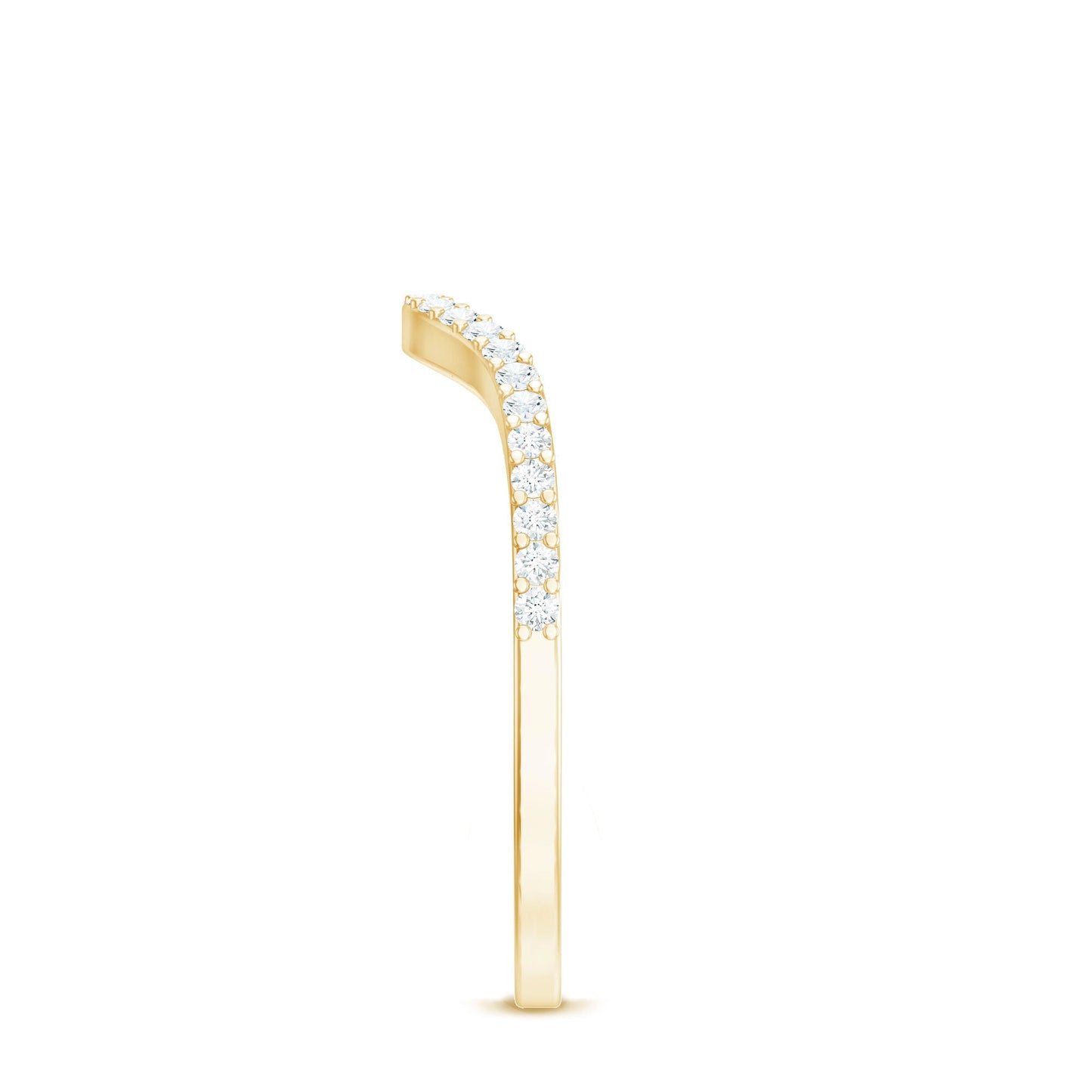 Natural Diamond Curved Enhancer Ring with Certificate