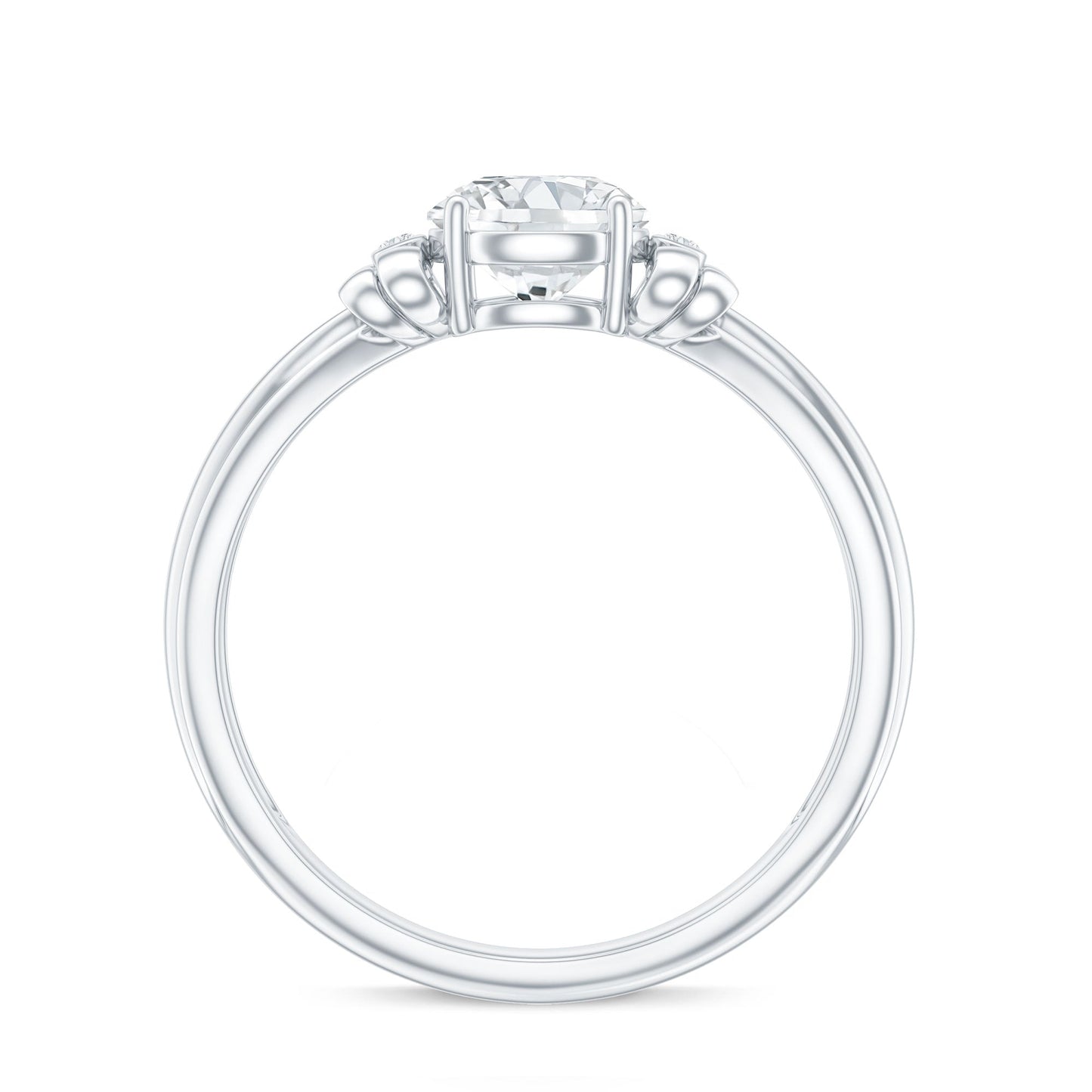 Certified Moissanite Engagement Ring with Bow Ribbon