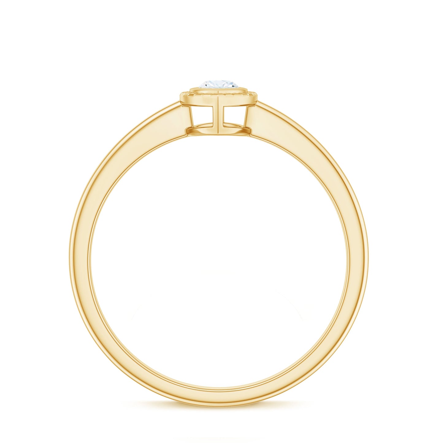 Marquise Cut Moissanite Solitaire Ring in Bezel Setting