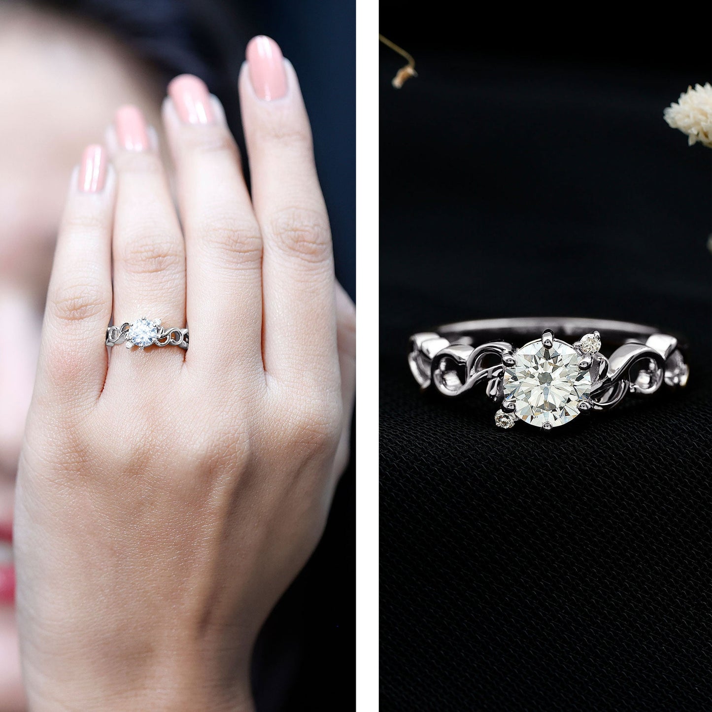 Lab Grown Diamond Art Deco Engagement Ring