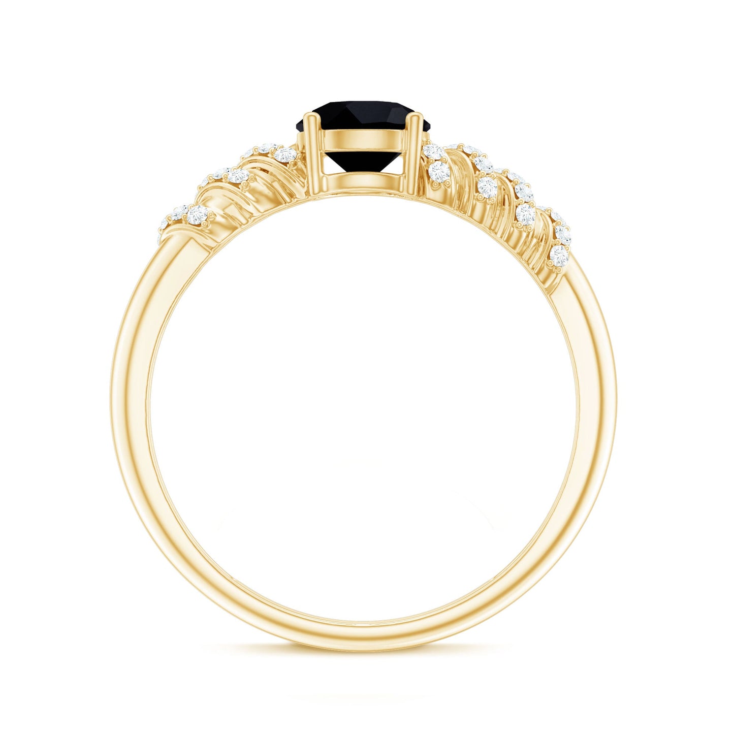 Lab Grown Black Diamond Solitaire Promise Ring With Diamond