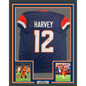 Framed Autographed/Signed R.J RJ Harvey 35x39 Denver Blue Football Jersey JSA COA