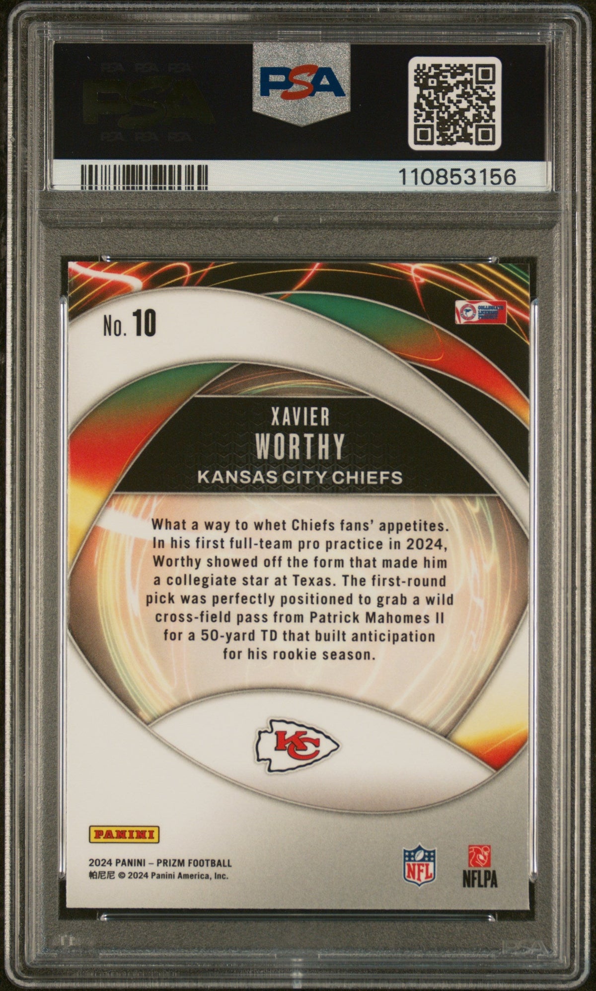 Graded 2024 Panini Prizm Xavier Worthy #10 Portals Rookie RC Football Card PSA 10 Gem Mint