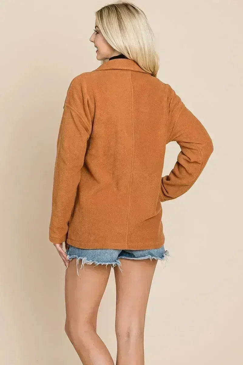 Fleece Jacket Lapel Lightweight Warm Sherpa