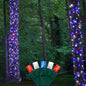 2 pack - 5mm - 100 ct - Red, White, Blue LED - 4" spacing - Green wire - 33 ft long