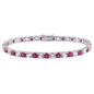 6.00 CTW Lab-Created Ruby & White Sapphire Tennis Bracelet in 14K Gold Overlay – 7.25”