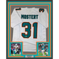 Framed Autographed/Signed Raheem Mostert 35x39 Miami White Football Jersey Beckett BAS COA