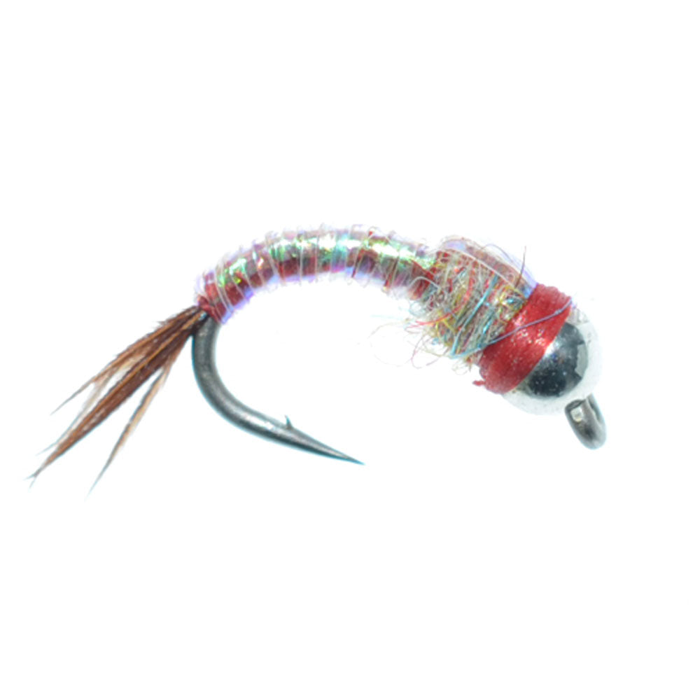 Bead Head Rainbow Warrior Midges -  3 Each of 3 Sizes 14, 16, 18