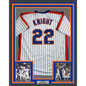 Framed Autographed/Signed Ray Knight 35x39 New York Pinstripe Baseball Jersey Beckett BAS COA