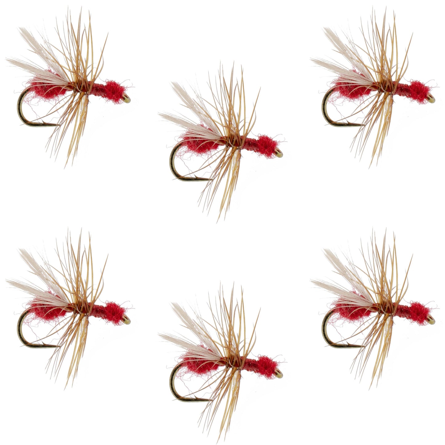 Red Fur Flying Ant Terrestrial Trout Dry Fly - 6 Flies Hook Size 14