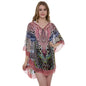 Mixed Print Cover Up Poncho