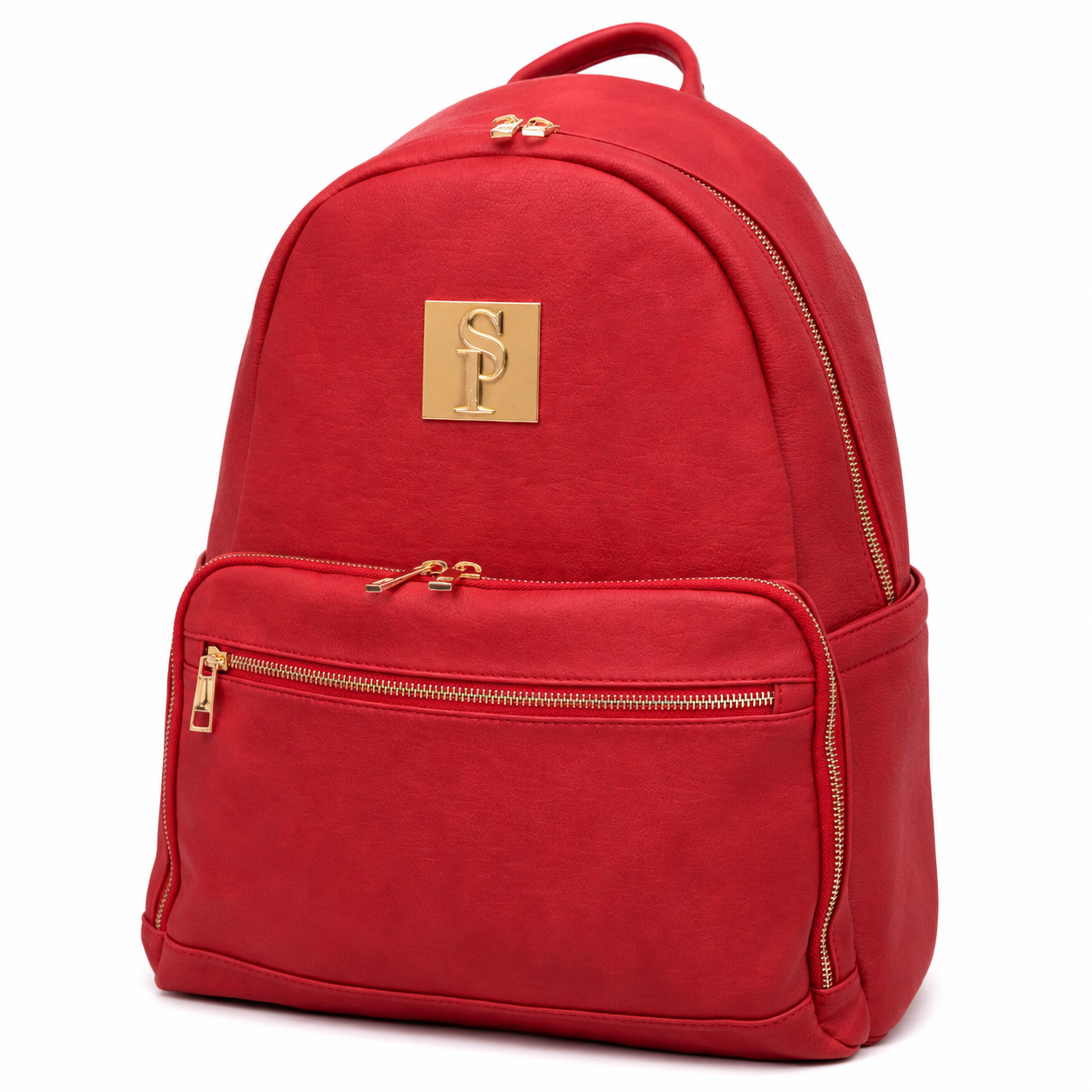 Red Leather Carrier Backpack