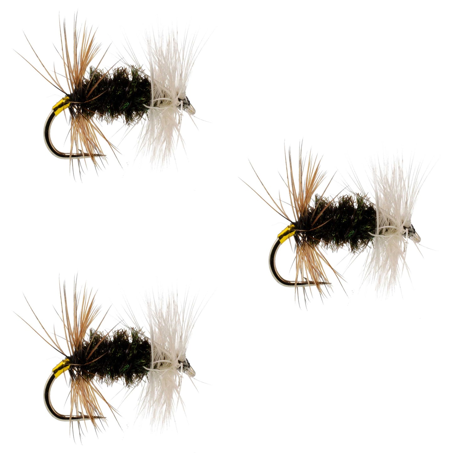 3 Pack Renegade Classic Trout Dry Flies Hook Size 14
