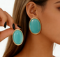 Minimalist Resin Oval Geometric Earrings