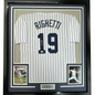 Framed Autographed/Signed Dave Righetti 35x39 New York Pinstripe Baseball Jersey JSA COA