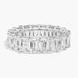 5.00 CTW Created Moissanite Emerald Cut Eternity Band Ring in 14k White Gold Overlay