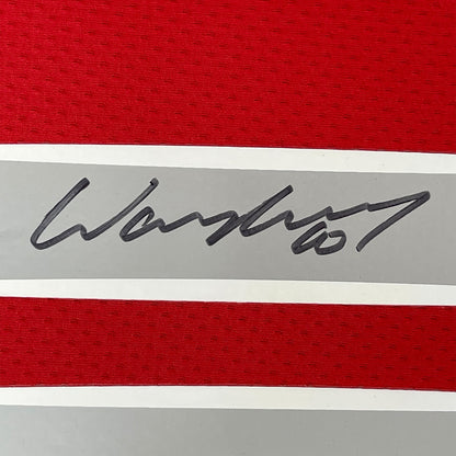 Framed Autographed/Signed Wayne Rooney 35x39 Manchester United Red 2008 Champions League Final Soccer Jersey Beckett BAS COA