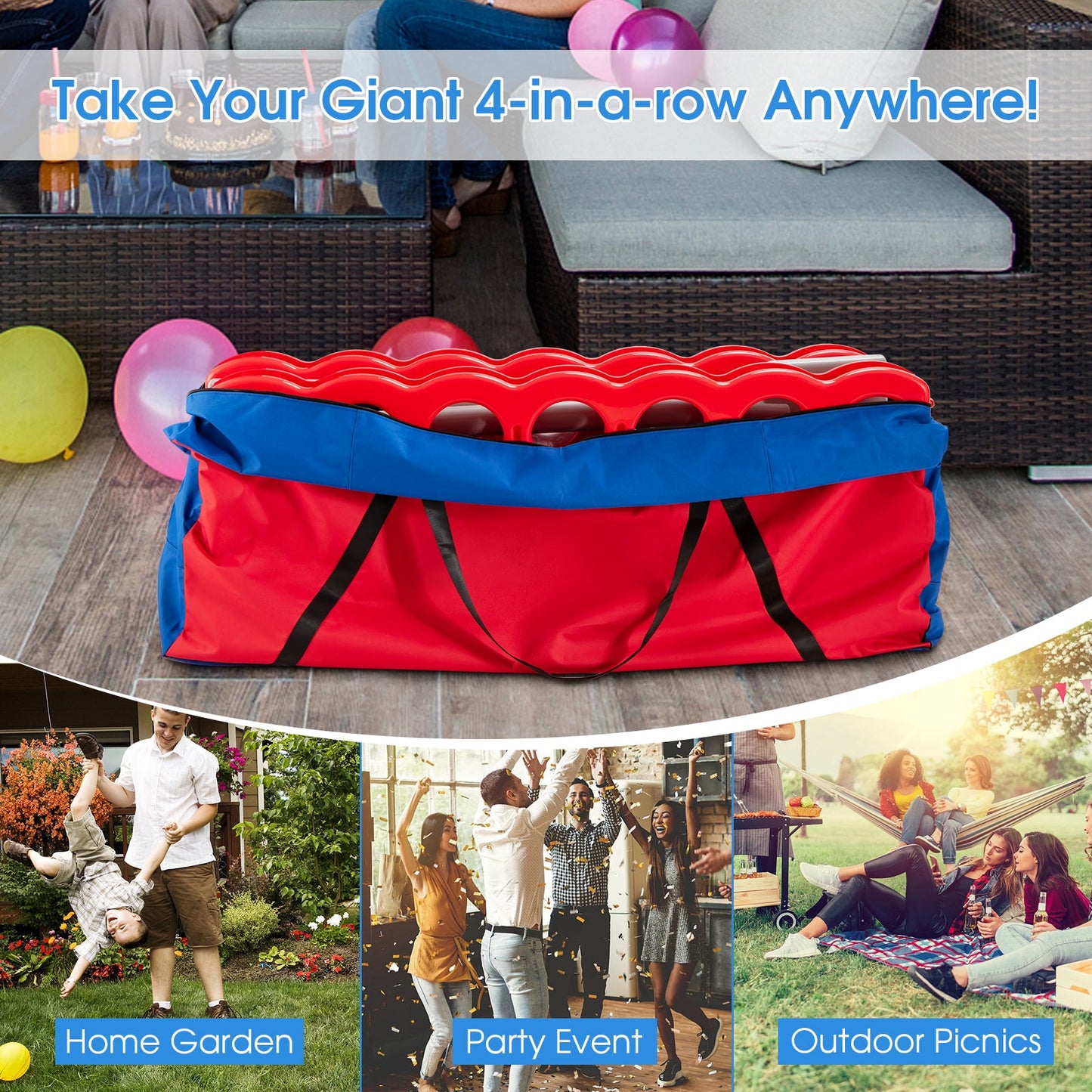 Giant 4 in A Row Storage Carrying Bag for Jumbo 4-to-Score Game Set Only Bag