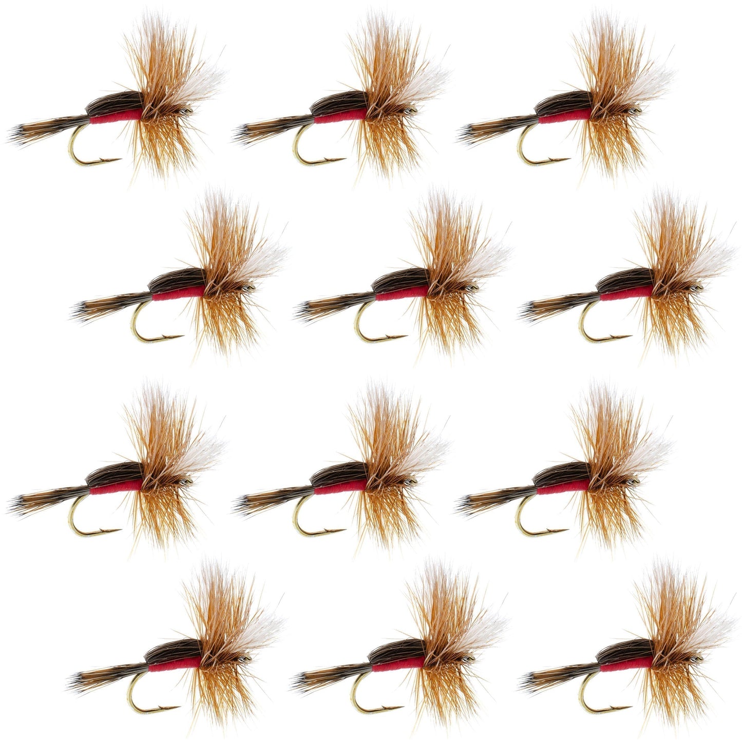 Royal Humpy Classic Hair Wing Dry Fly - 12 Flies Size 16