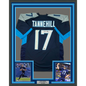 Framed Autographed/Signed Ryan Tannehill 35x39 Tennessee Dark Blue Football Jersey Beckett BAS COA