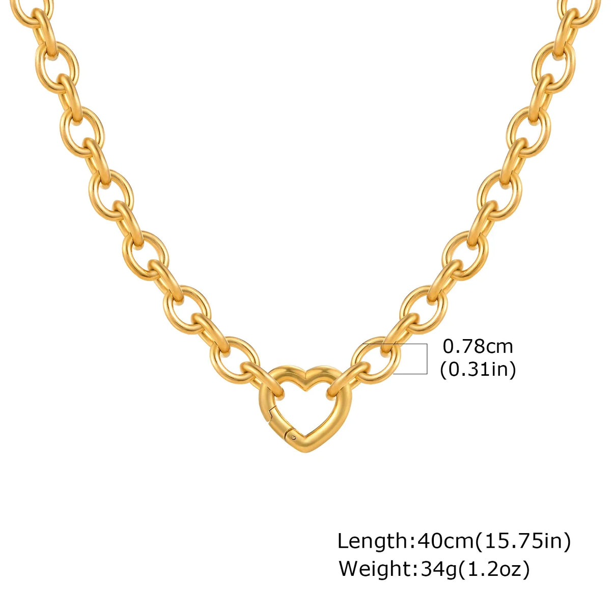 Charms Heart Pendant Necklace for Women, Golden Stainless Steel OT Toggle Necklace, Layered Necklace Stylish Valentine's Gift