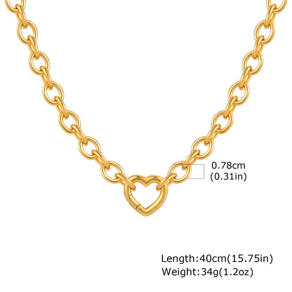 Charms Heart Pendant Necklace for Women, Golden Stainless Steel OT Toggle Necklace, Layered Necklace Stylish Valentine's Gift