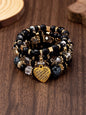WG Bracelet Stackable Bead Bracelets Ladies Mens Stretch Multilayer Bracelet Set Multicolor Jewelry Earrings Bracelet Set