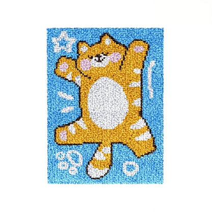 Latch Hook Rug Kit Crochet Carpet DIY Rug Crochet Yarn Kits Fashion Cartoon Pattern Gift Carpet Making Kit for Festival Carpet