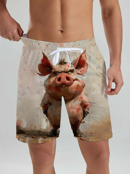 Funny Animal Ducks & sheep pattern men's Beach Shorts 3D Printed men's Shorts Summer Hawaiian Swin Trunks Vacation men's Clothes