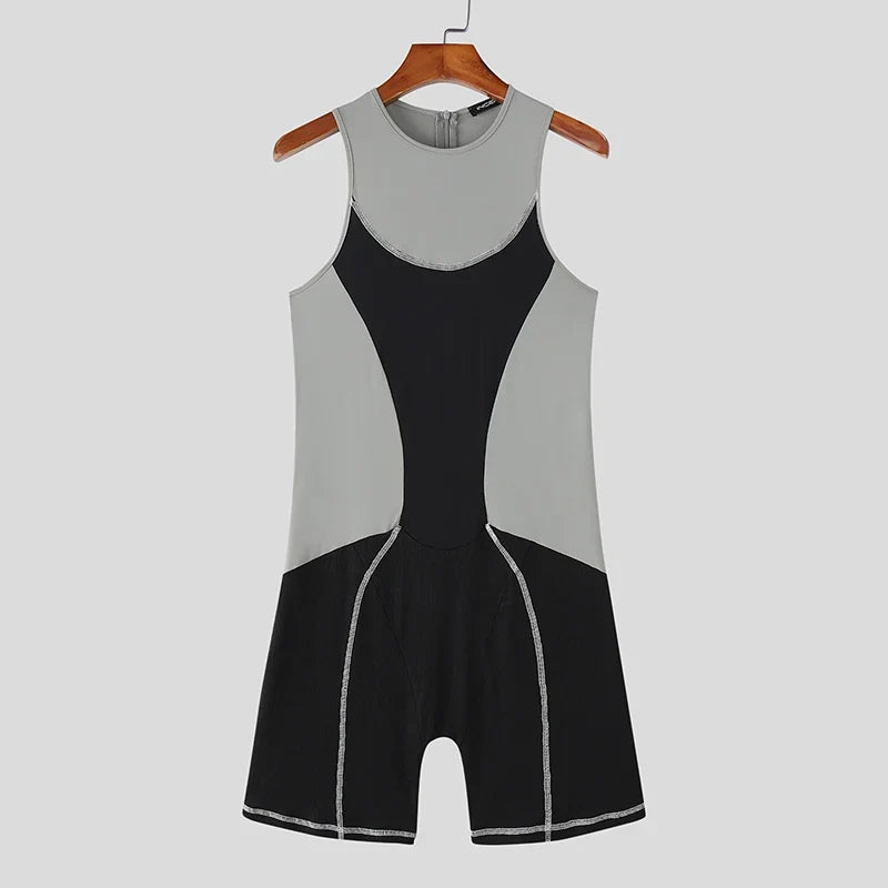 INCERUN Men Cycling Bodysuit Patchwork