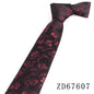 NEW 8cm Wide Tie For Man Jacquard Necktie Luxury Flower Business Neck Tie Suit Cravat Dark Red Ties For Wedding Party Men Gift