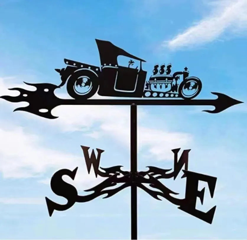 Metal Weathervane,Witch Iron Weather Vane,Sea Rover Wind Direction Indicator,Garden Decoration,Outdoor Roof Decoration,Gardening
