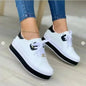 Women's Casual Platform Sneakers Lace Up Thick Sole Walking Shoes Fashion Chunky Trainers Round Toe Comfort Everyday Footwear