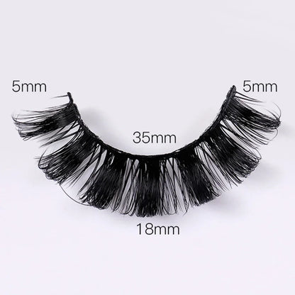 Budget Value 4 Pairs Multipack 3D Russian Fluffy Faux Mink Lashes Reusable Strip Lash Starter Kit