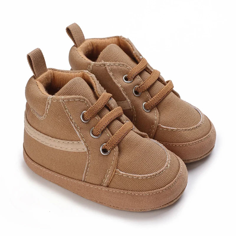 Baby Learning Walk Shoes, Striped PU Sports Shoes for Infants 0-18m