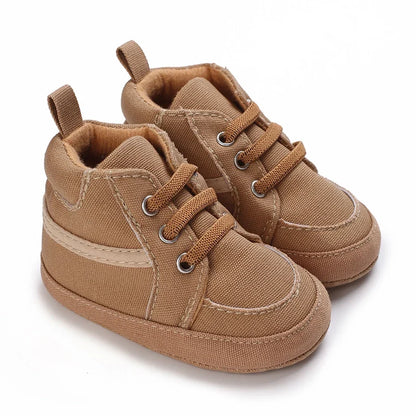 Baby Learning Walk Shoes, Striped PU Sports Shoes for Infants 0-18m