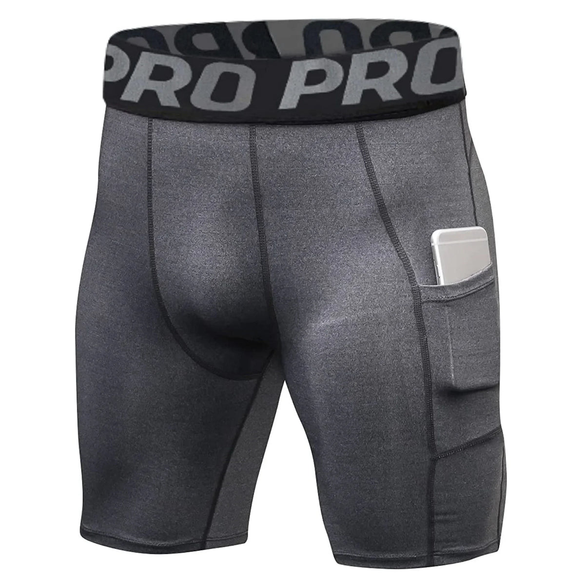 Compression Shorts Men with Pocket, Spandex Running Shorts Sport Athletic Workout Performance Underwear